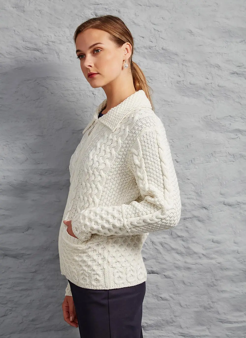 Grace Full Zip Aran Sweater