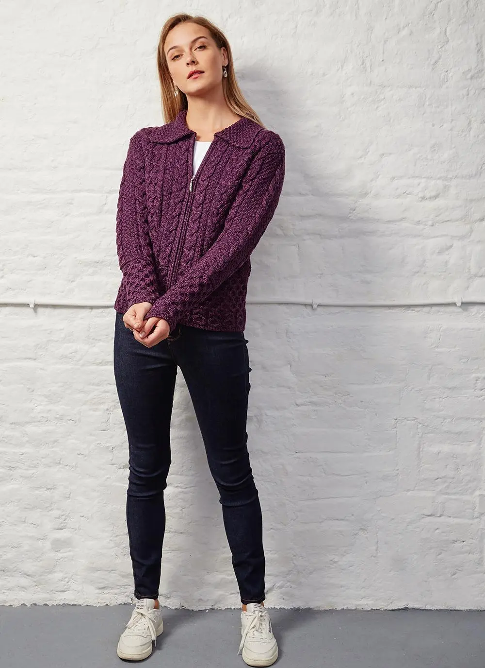 Grace Full Zip Aran Sweater