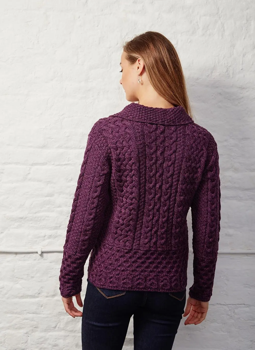Grace Full Zip Aran Sweater