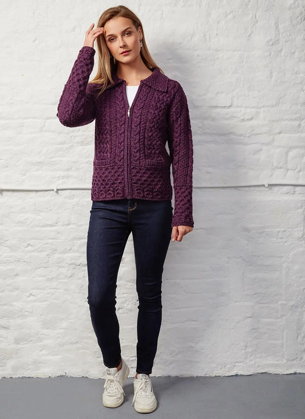 Grace Full Zip Aran Sweater