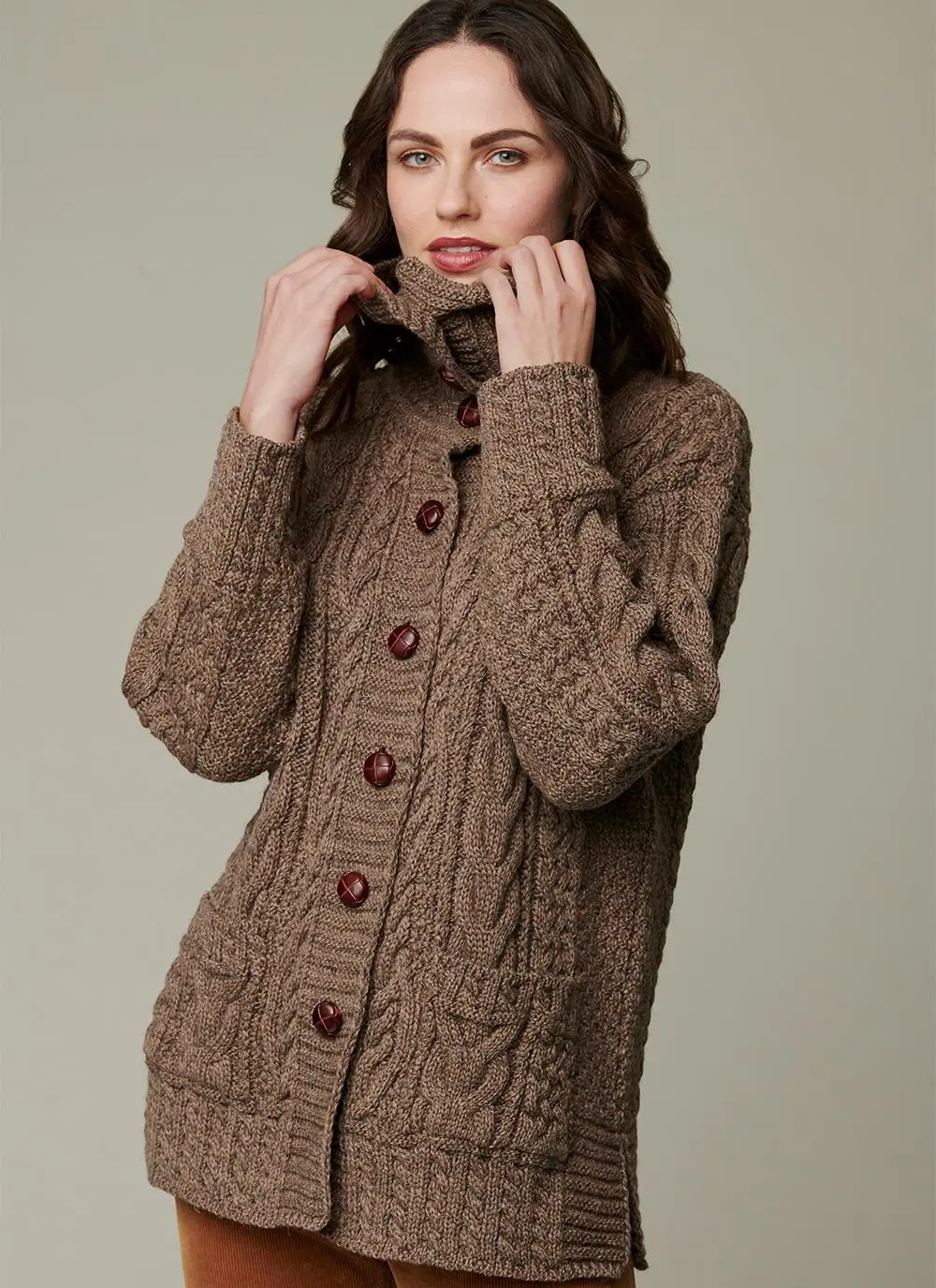 Grainne Aran Collar Cardigan
