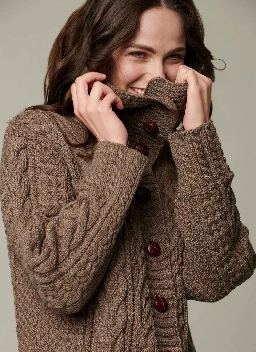 Grainne Aran Collar Cardigan