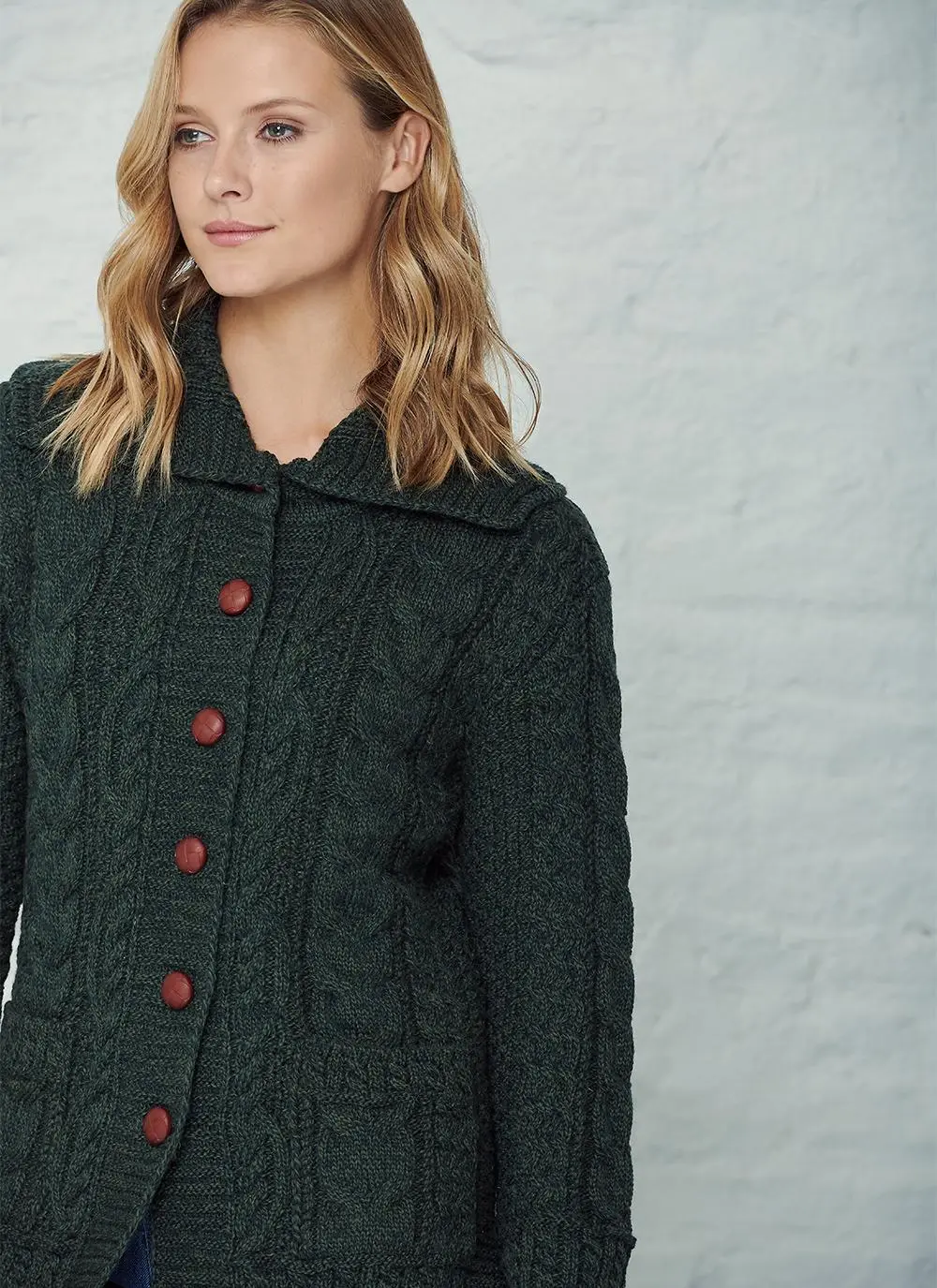 Grainne Aran Collar Cardigan
