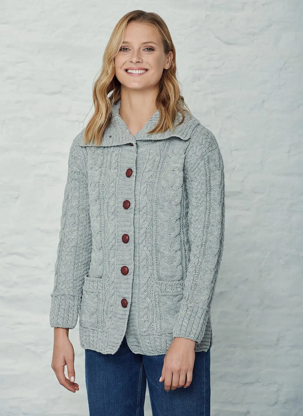 Grainne Aran Collar Cardigan
