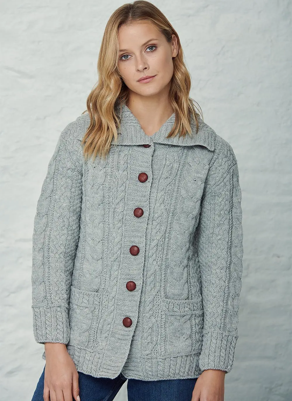 Grainne Aran Collar Cardigan