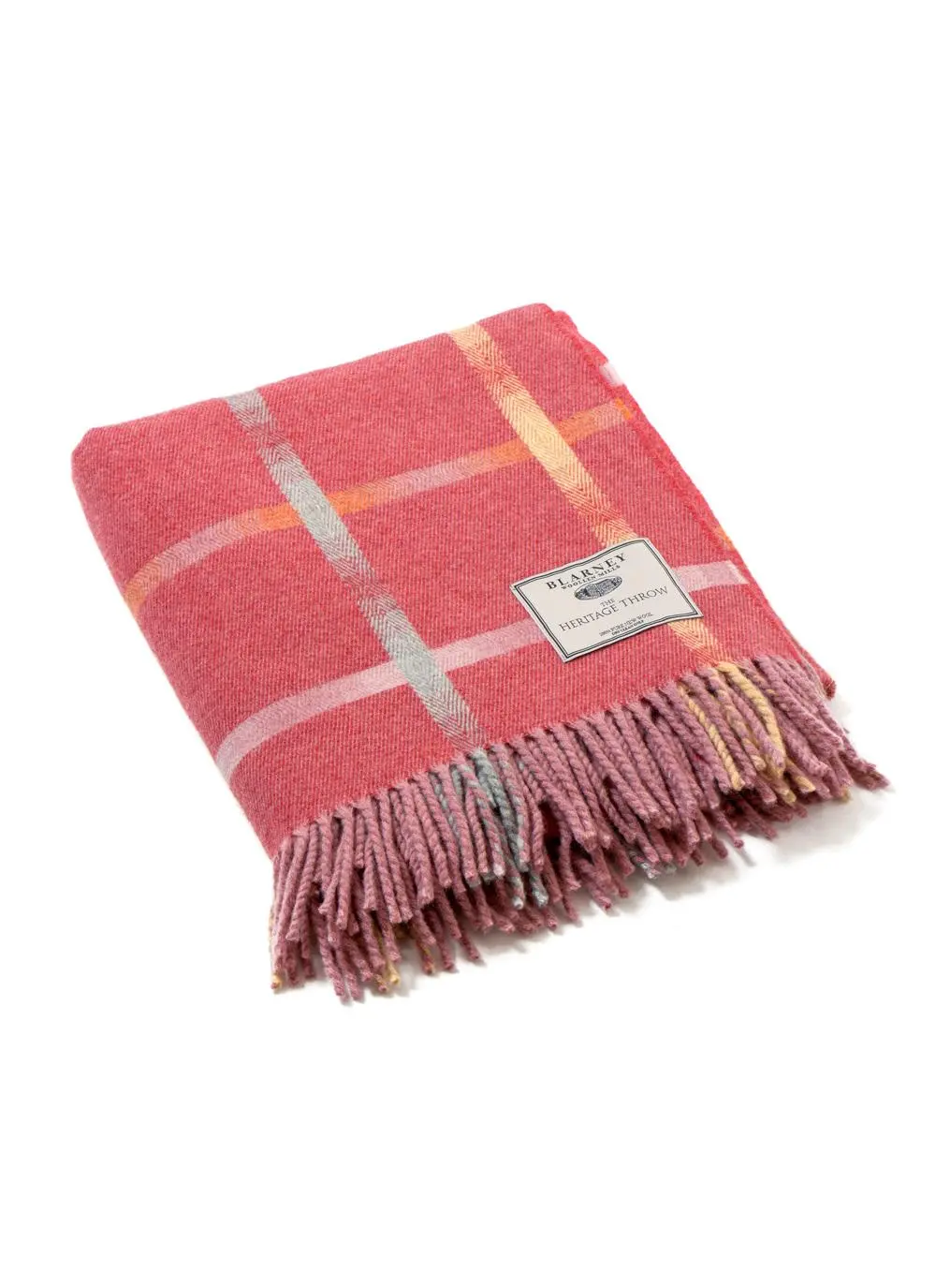 Grapefruit Windowpane Lambswool Throw