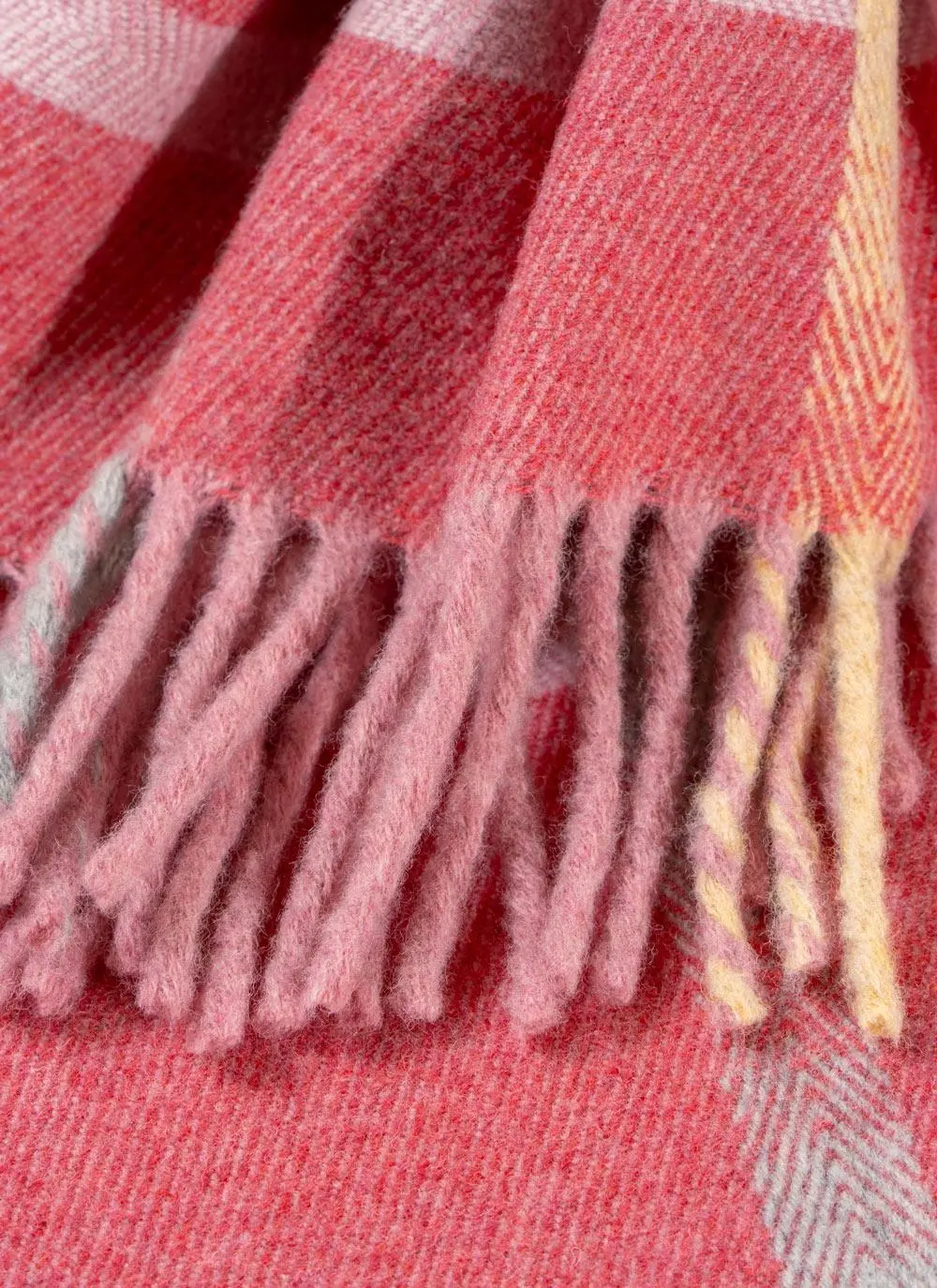 Grapefruit Windowpane Lambswool Throw