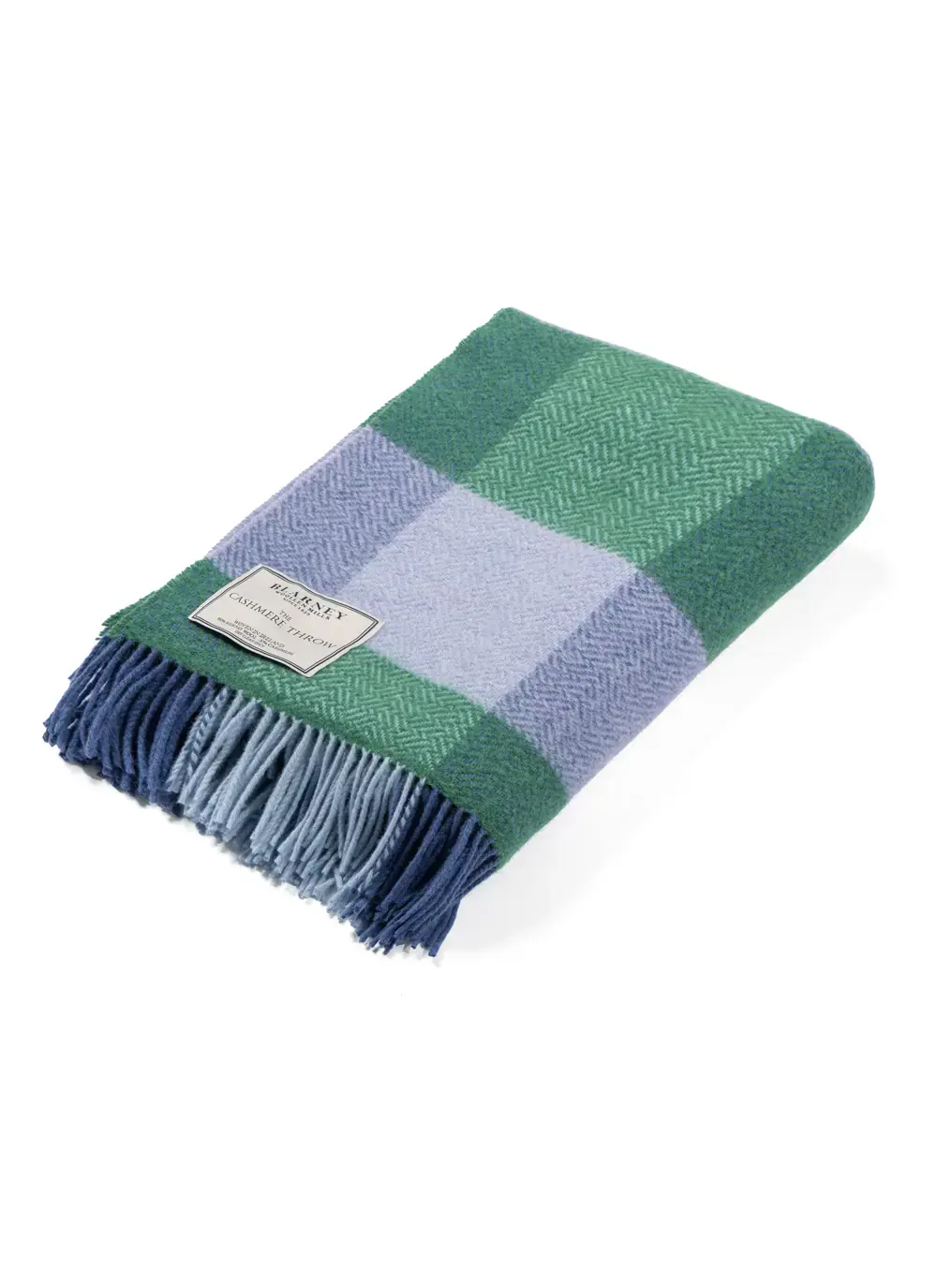 Green & Blue Wool Cashmere Throw