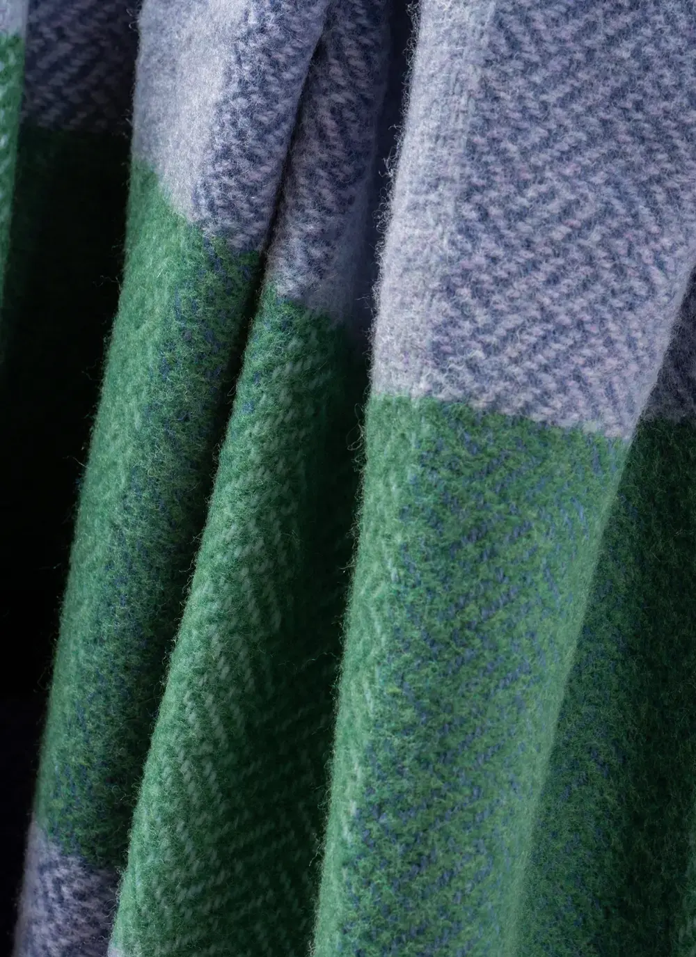 Green & Blue Wool Cashmere Throw