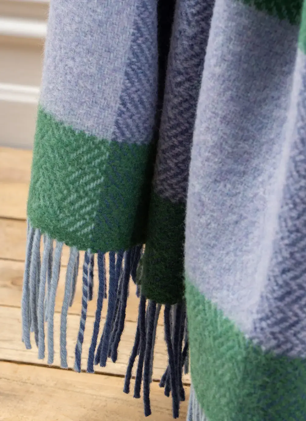 Green & Blue Wool Cashmere Throw