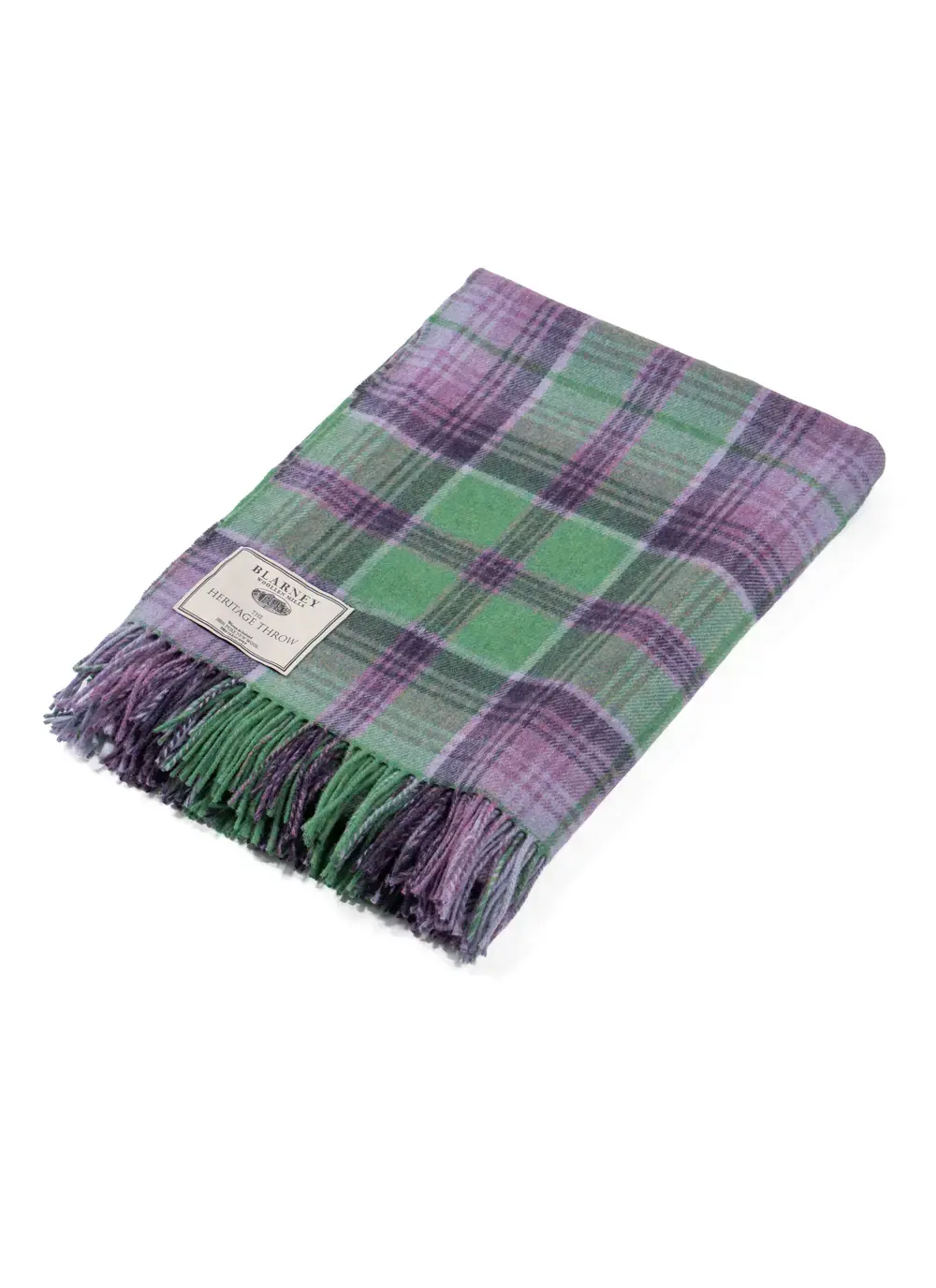 Green & Purple Lambswool Throw