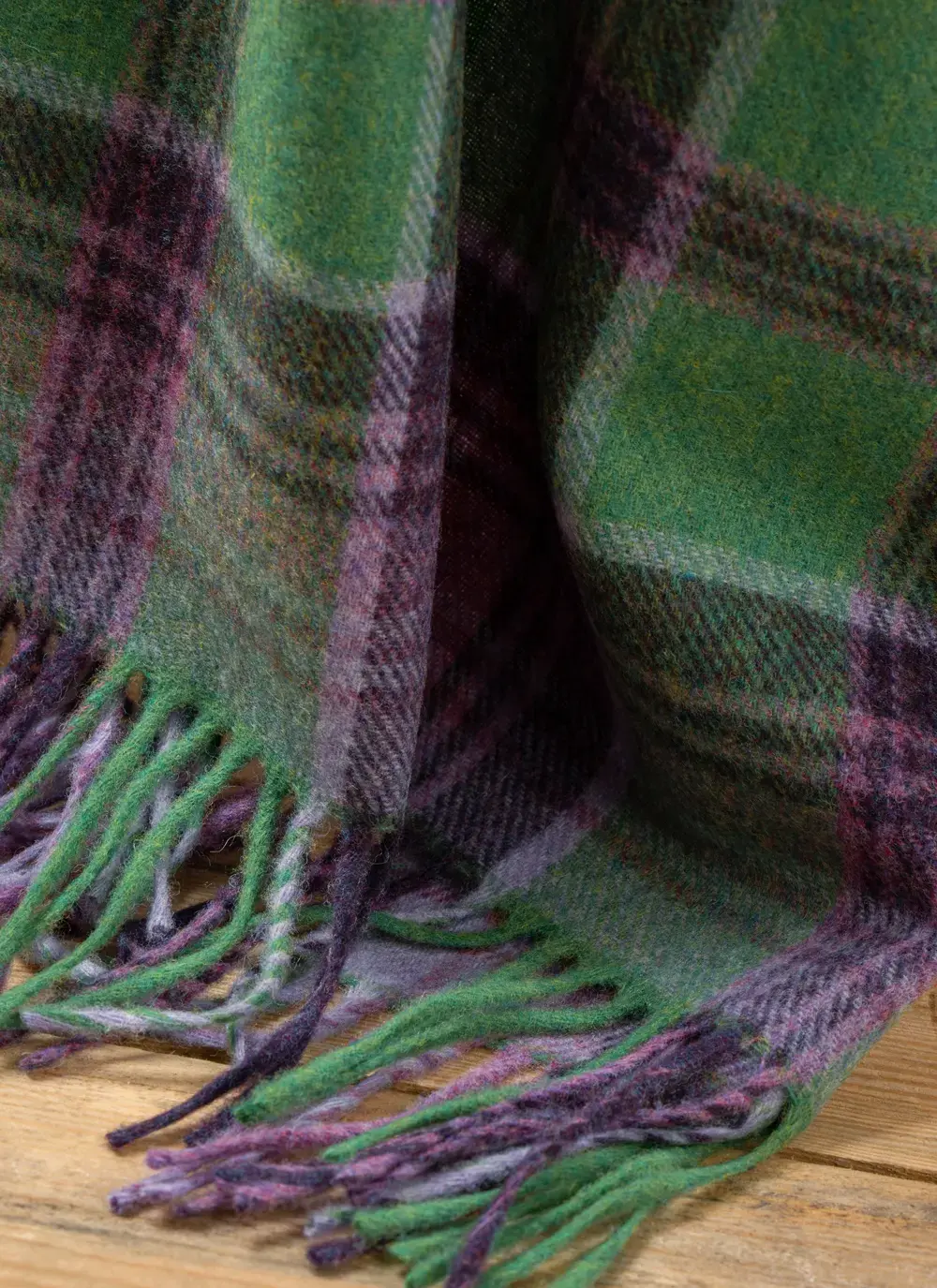 Green & Purple Lambswool Throw