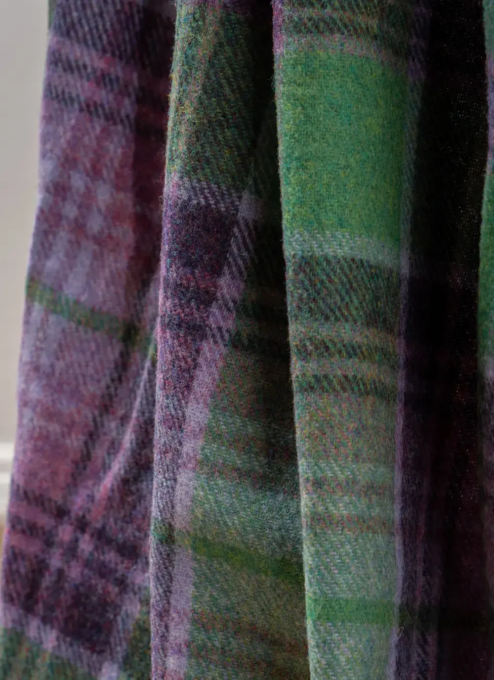 Green & Purple Lambswool Throw