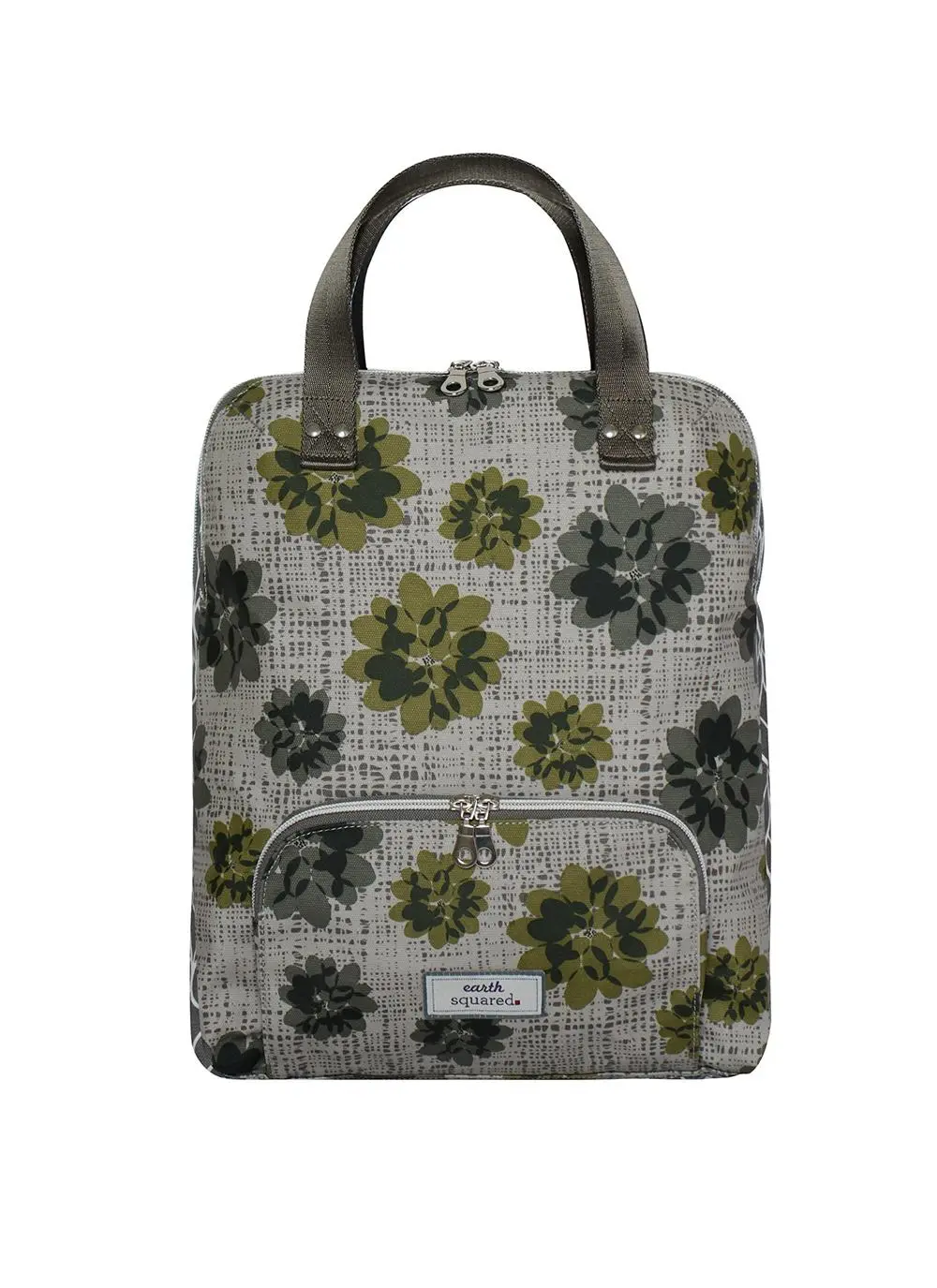 Grey Autumnal Flower Oil Cloth Backpack