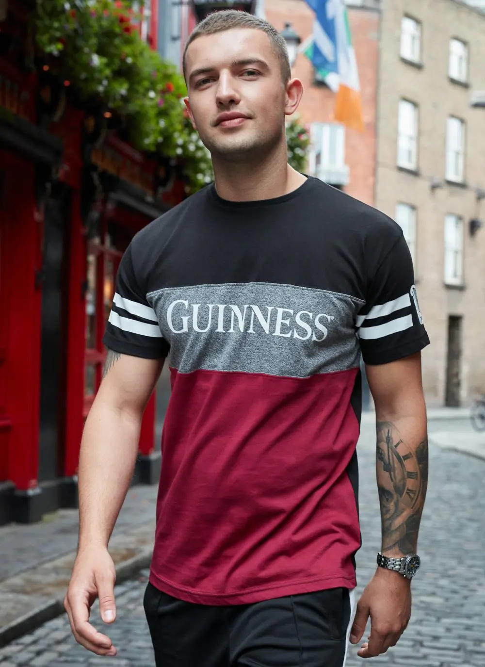 Guinness Panel Tape Sleeve T-Shirt