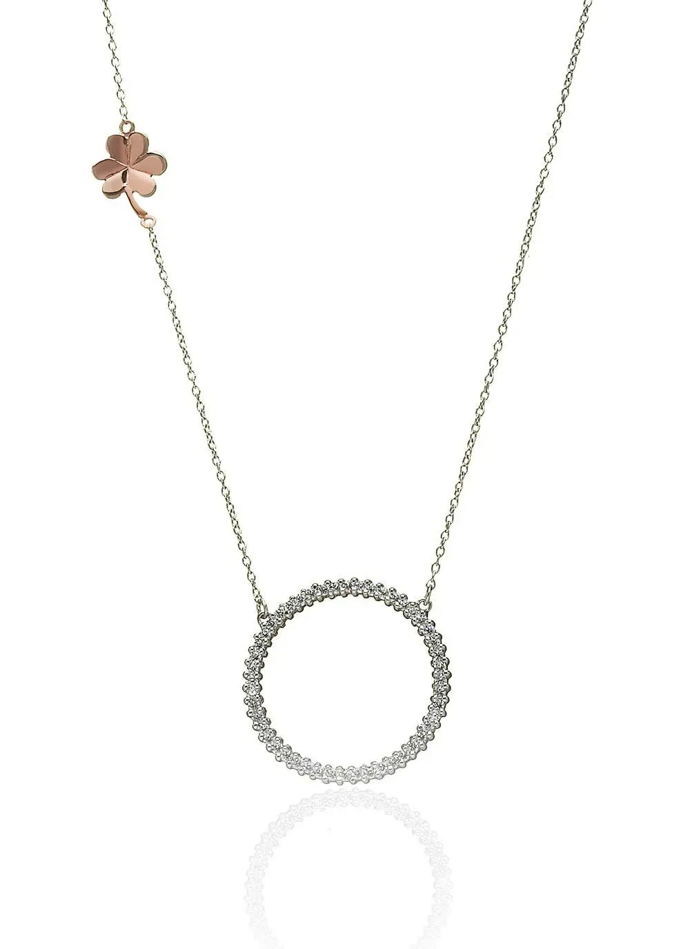 Round Shamrock Necklet with Rare Irish Gold