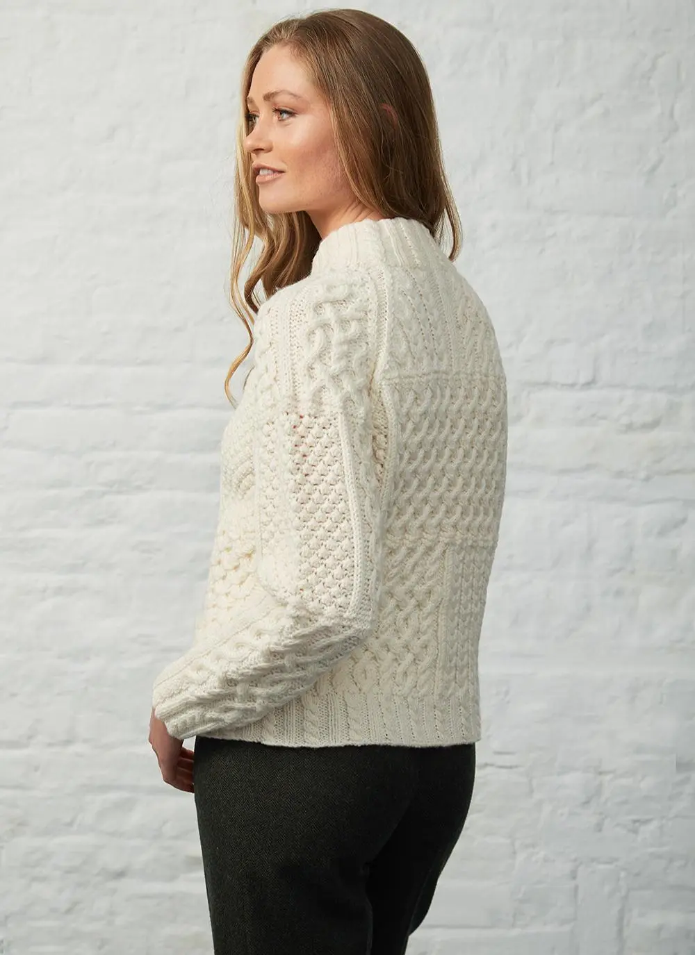 Hand-Knit Aran Zip Cardigan