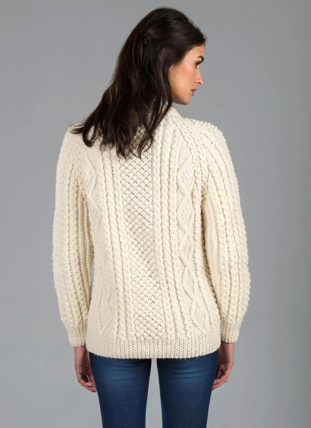 Hand Knit Aran Crew Sweater | Blarney