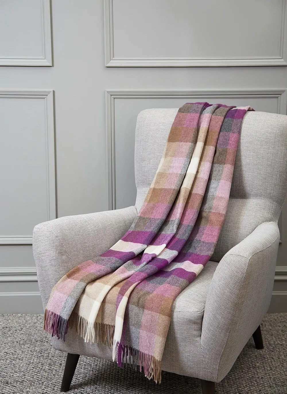 Harlequin Check Lambswool Throw