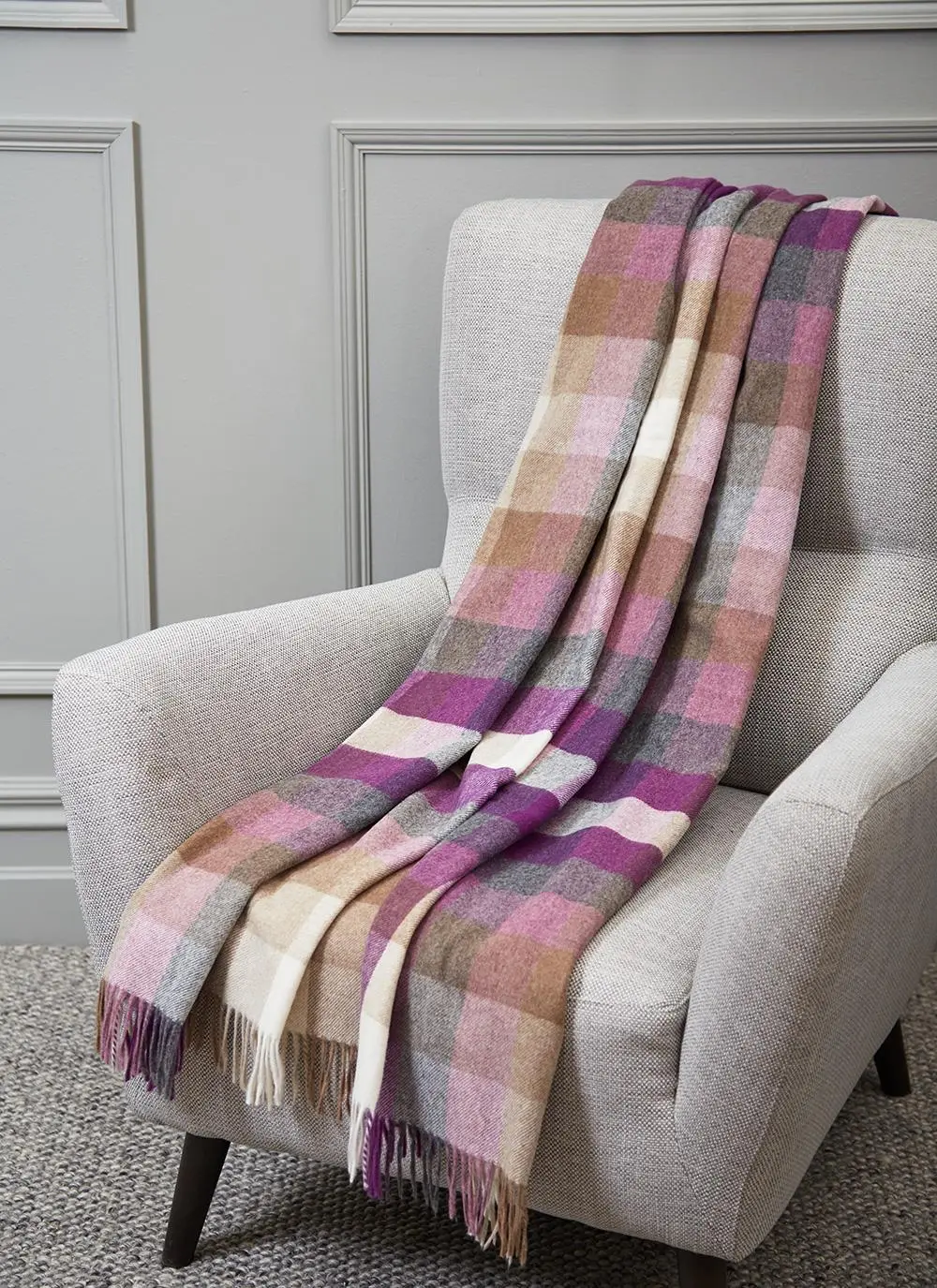 Harlequin Check Lambswool Throw