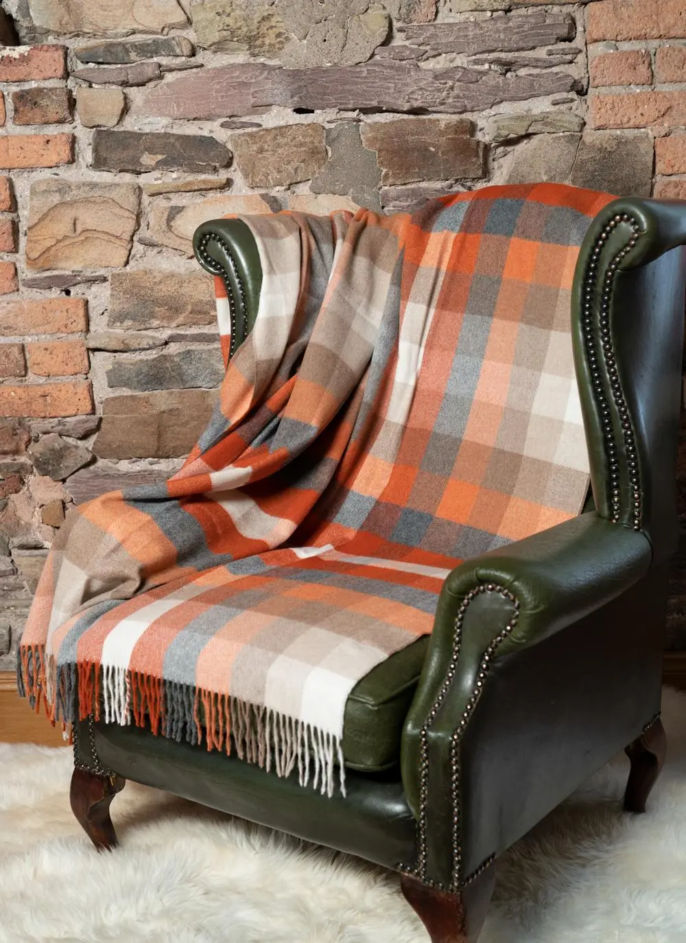 Harlequin Saffron Check Lambswool Throw