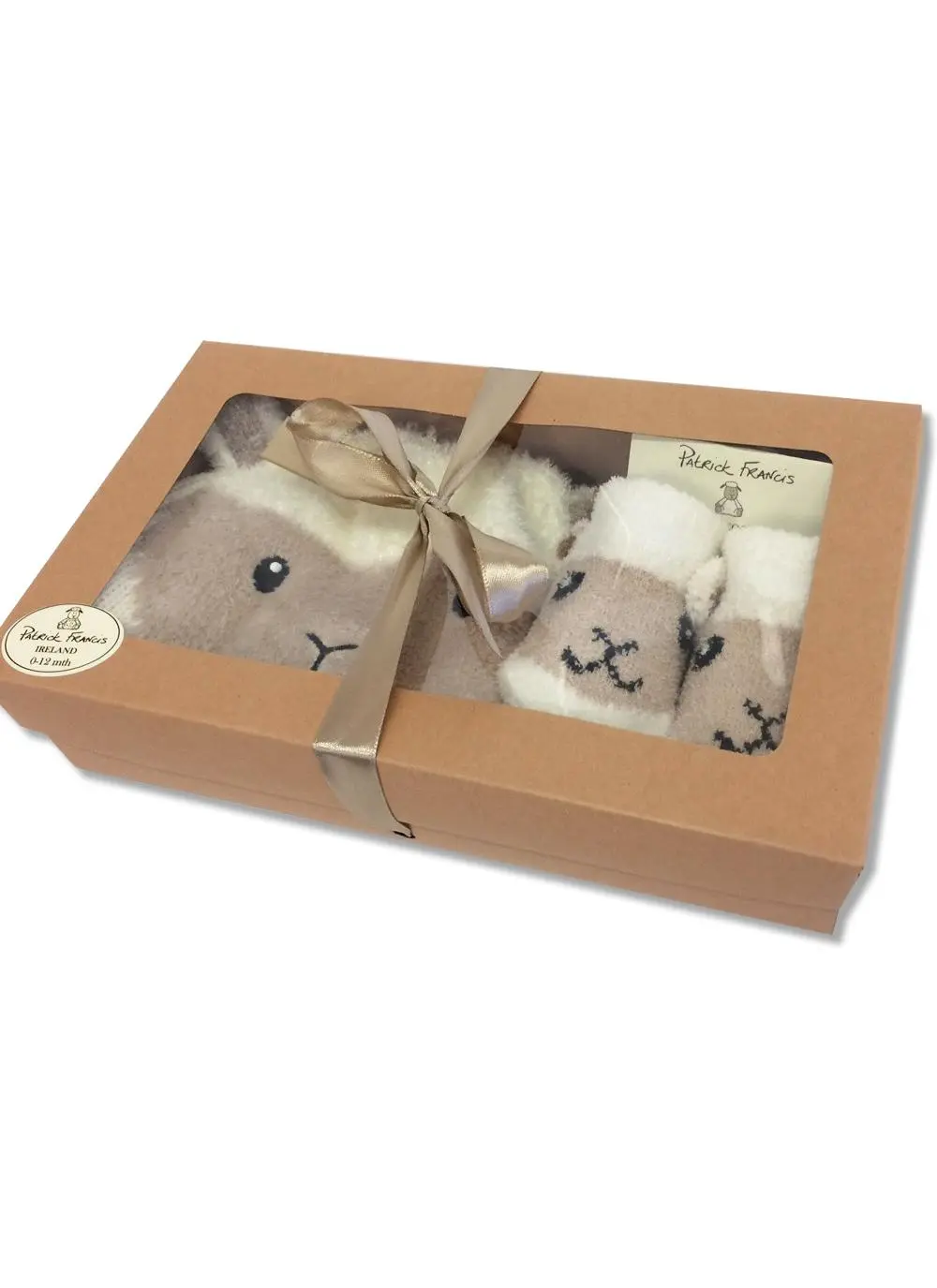  Sheep Hat & Booties Set Cream