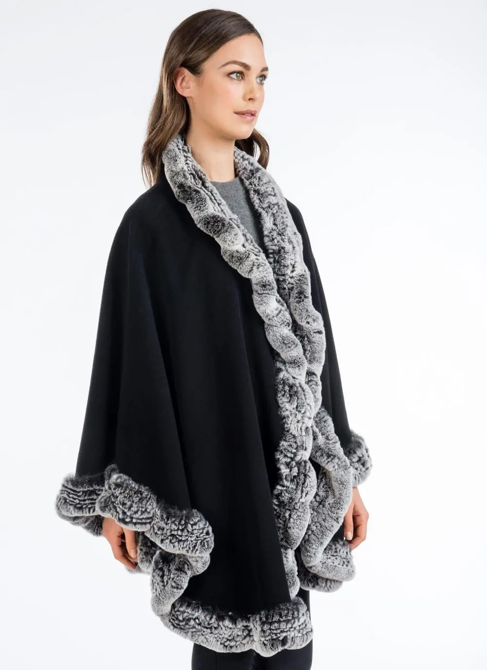 Heirloom Julio Cape With Cashmere Black