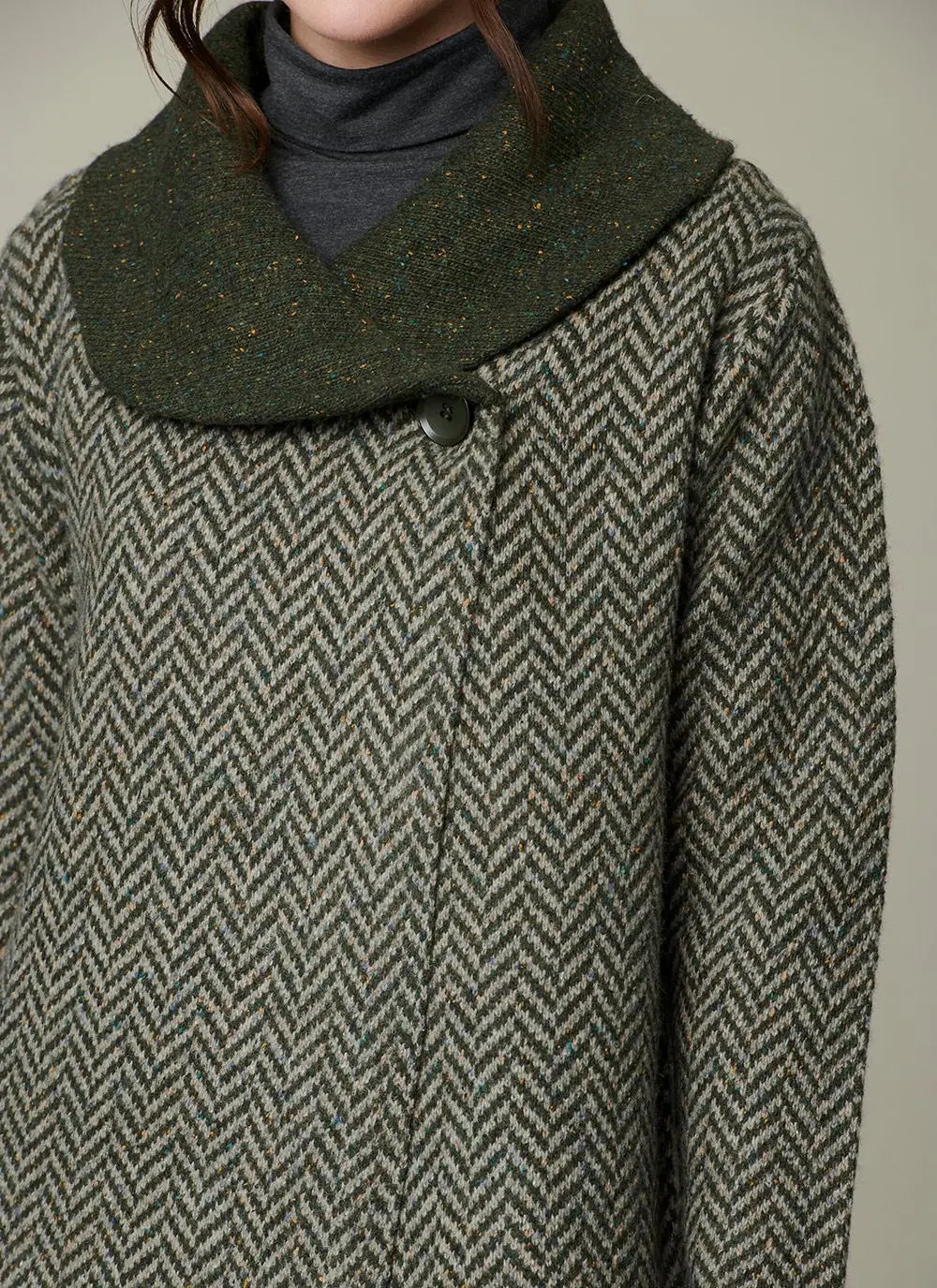 Herringbone Wool Coatigan