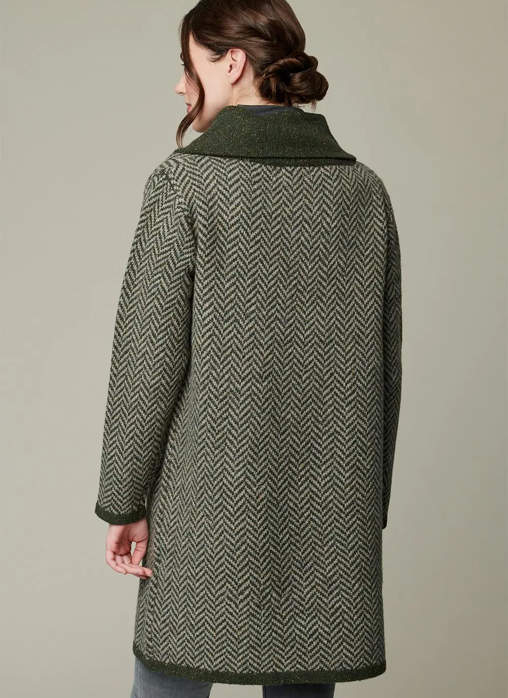 Herringbone Wool Coatigan