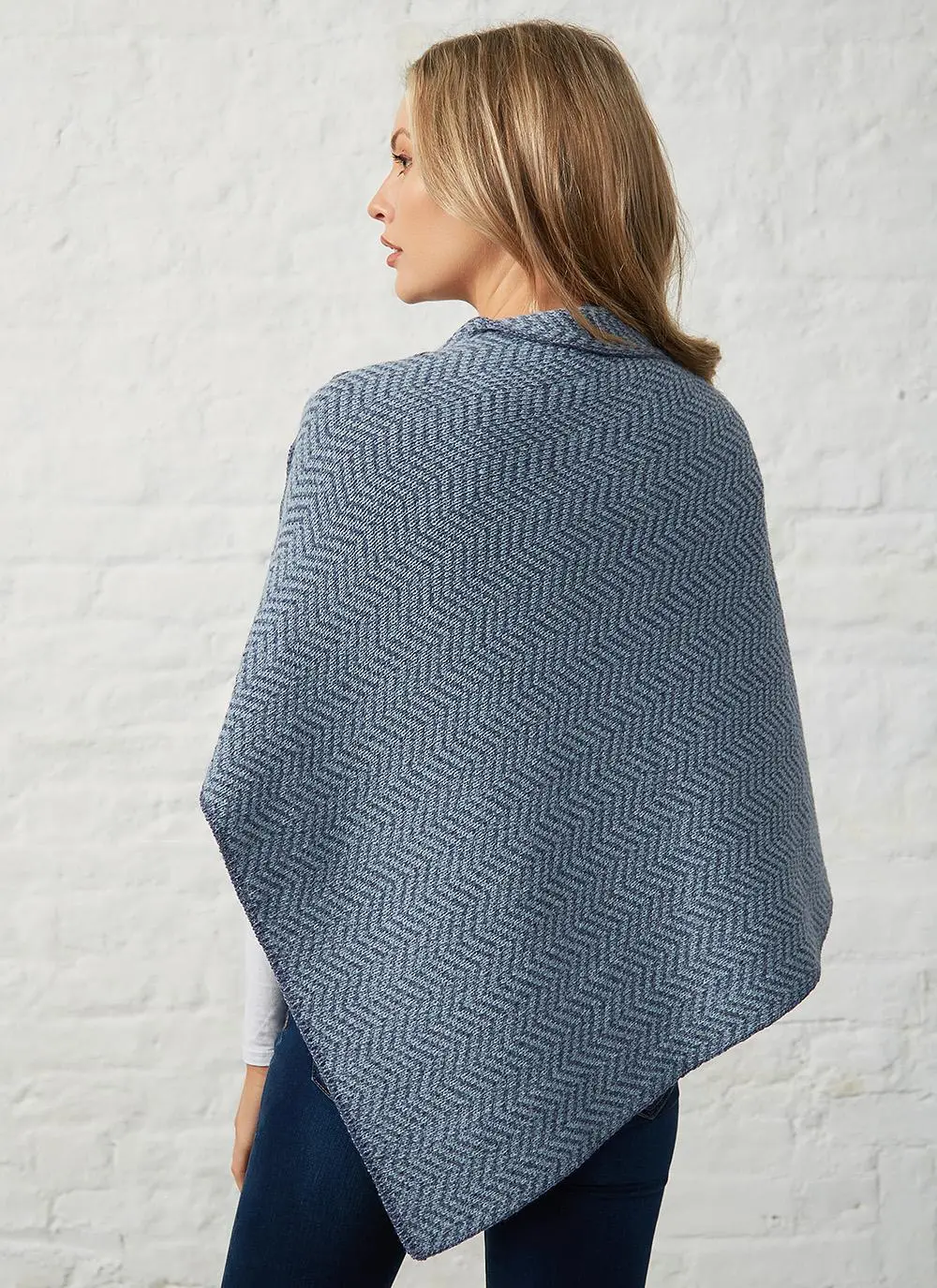 Herringbone Wool Poncho