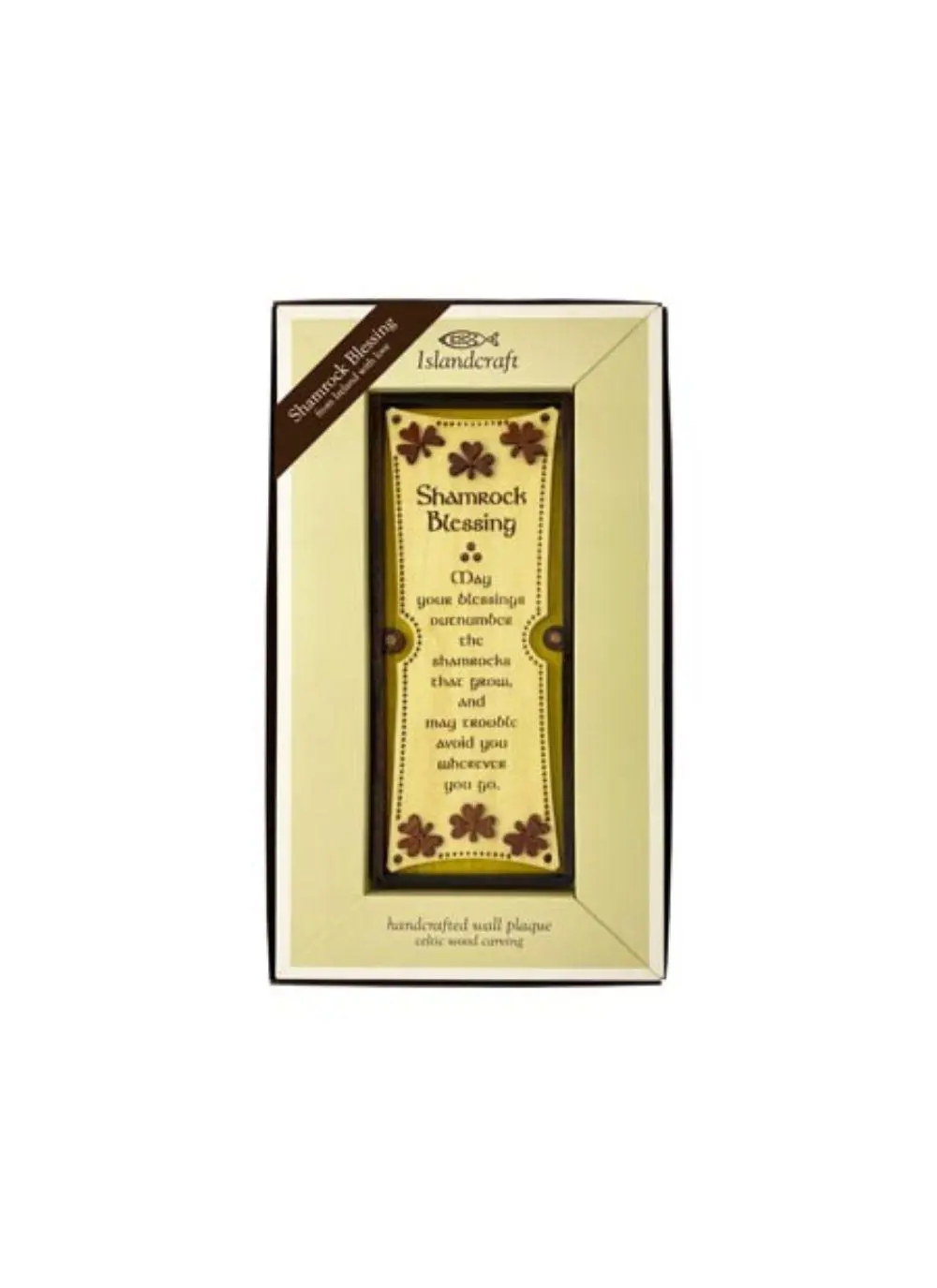 wooden plaque with carving in packaging