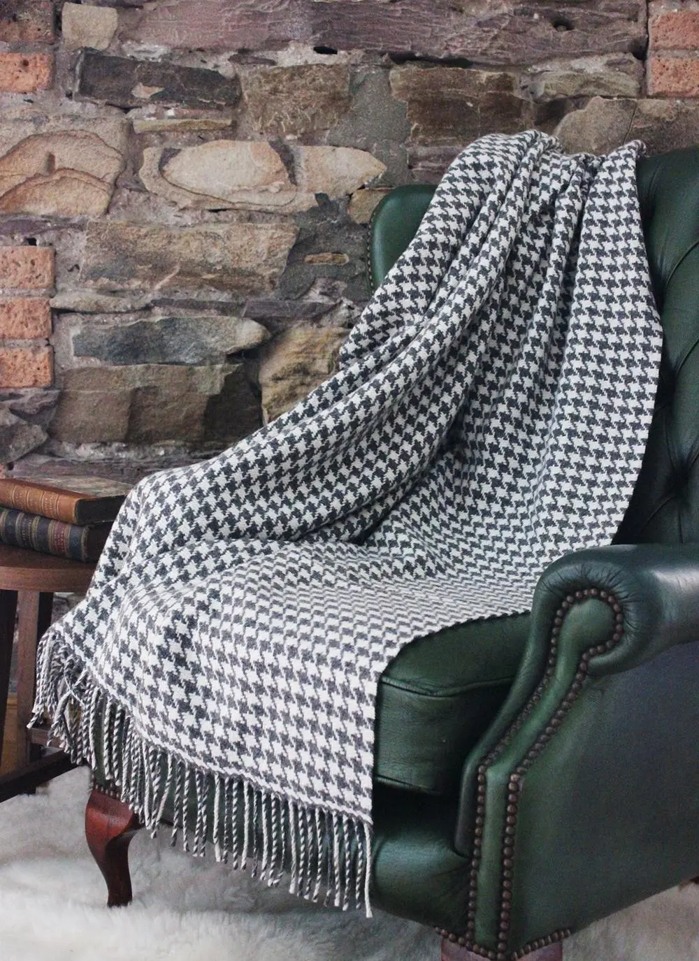 Blarney Merino Houndstooth Throw