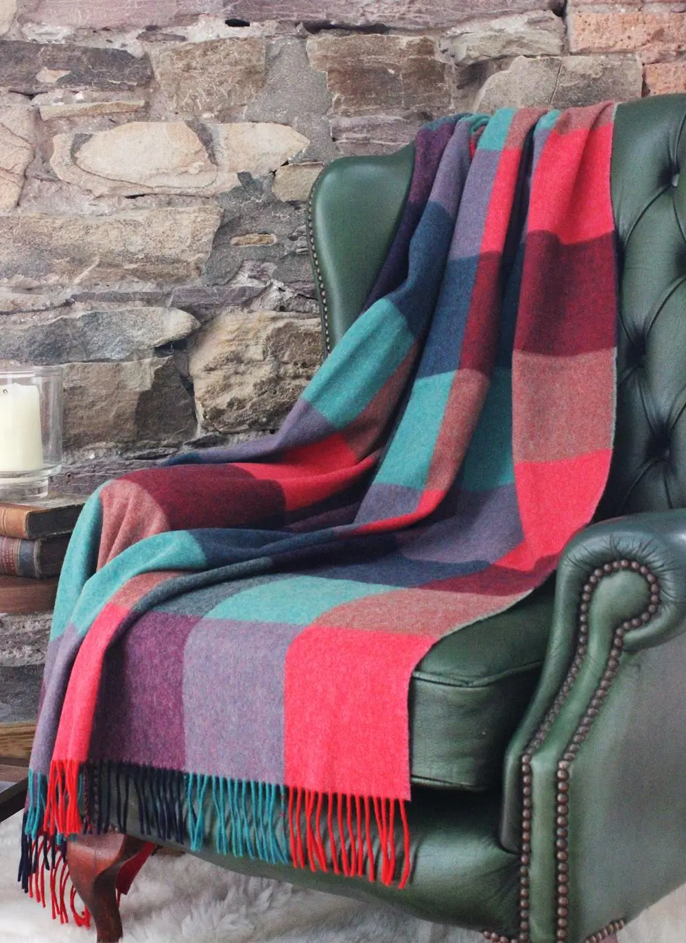 Blarney Jewel Colored Lambswool Throw