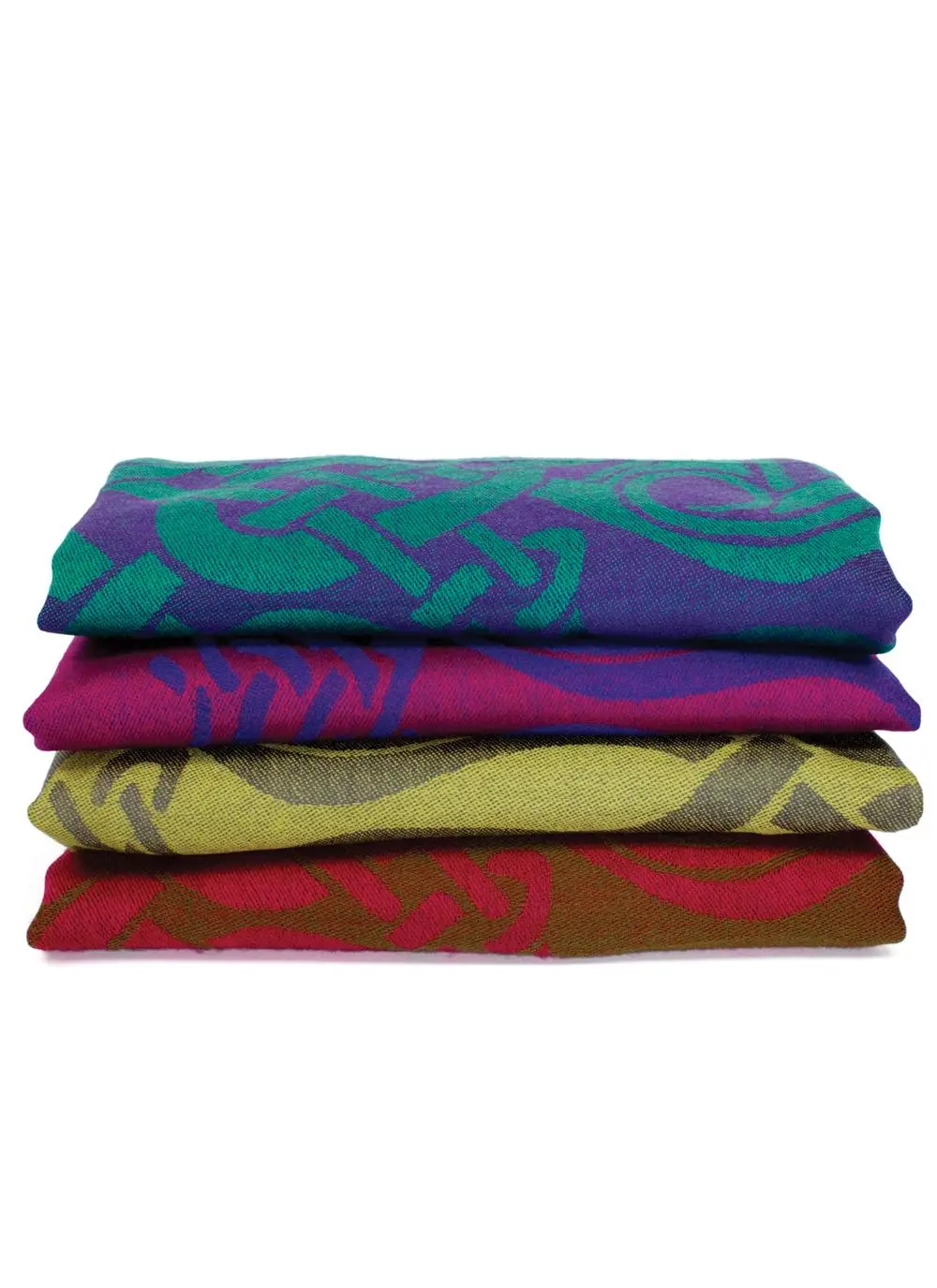 Green & Pink Two-Tone Wool Scarf