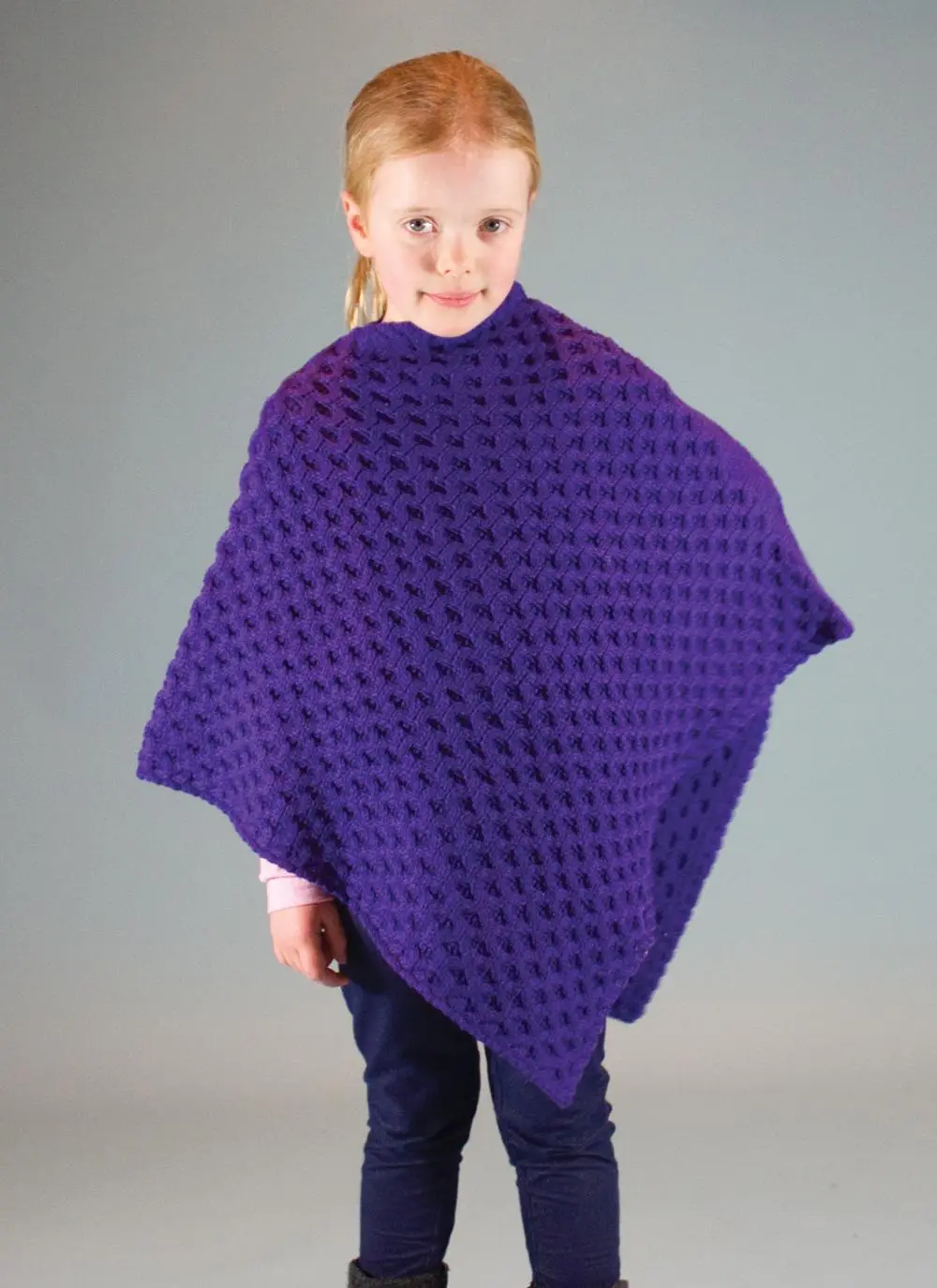 Girls Aran Poncho