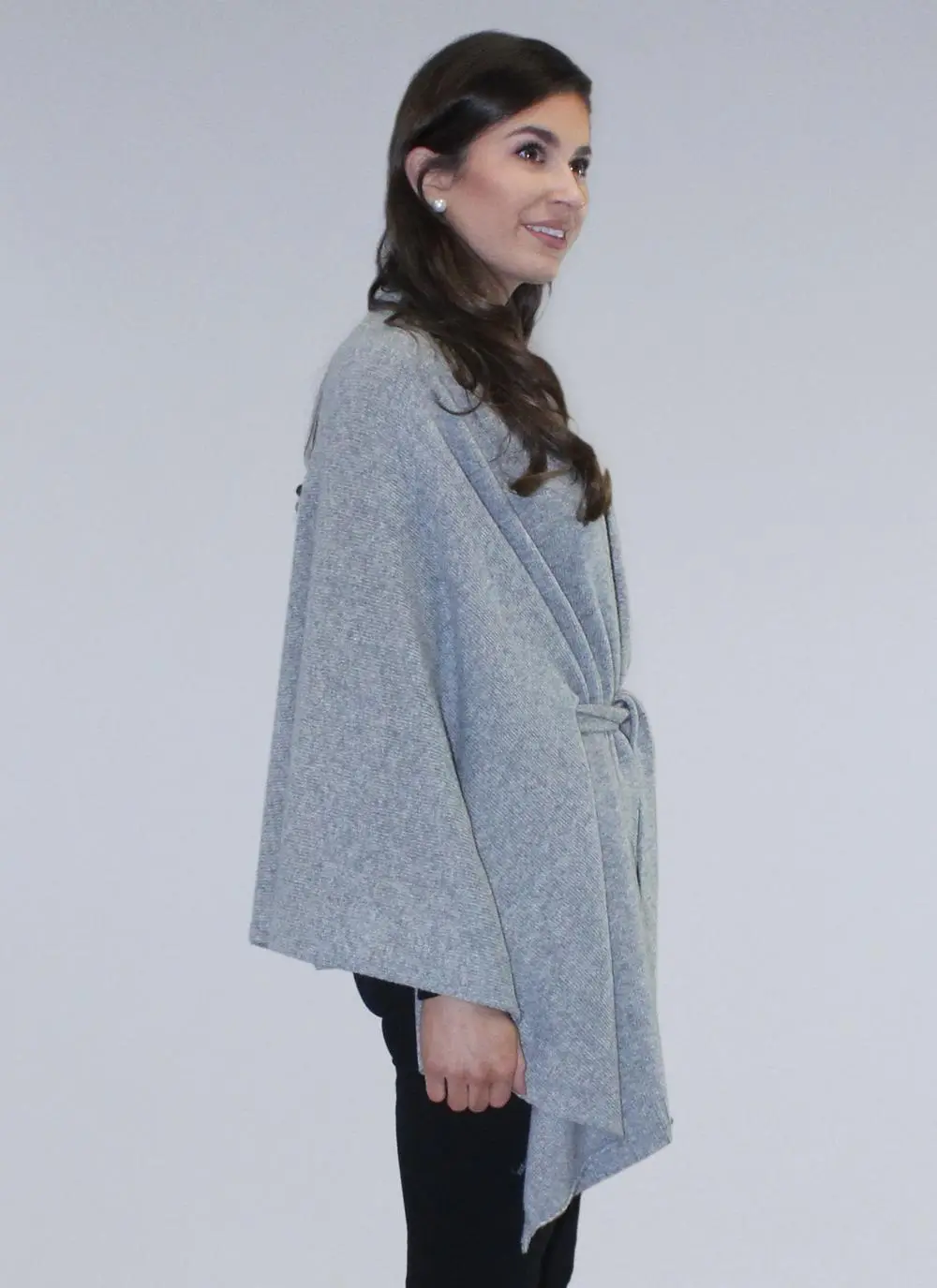 Ribbon Tie Cape-Cardigan