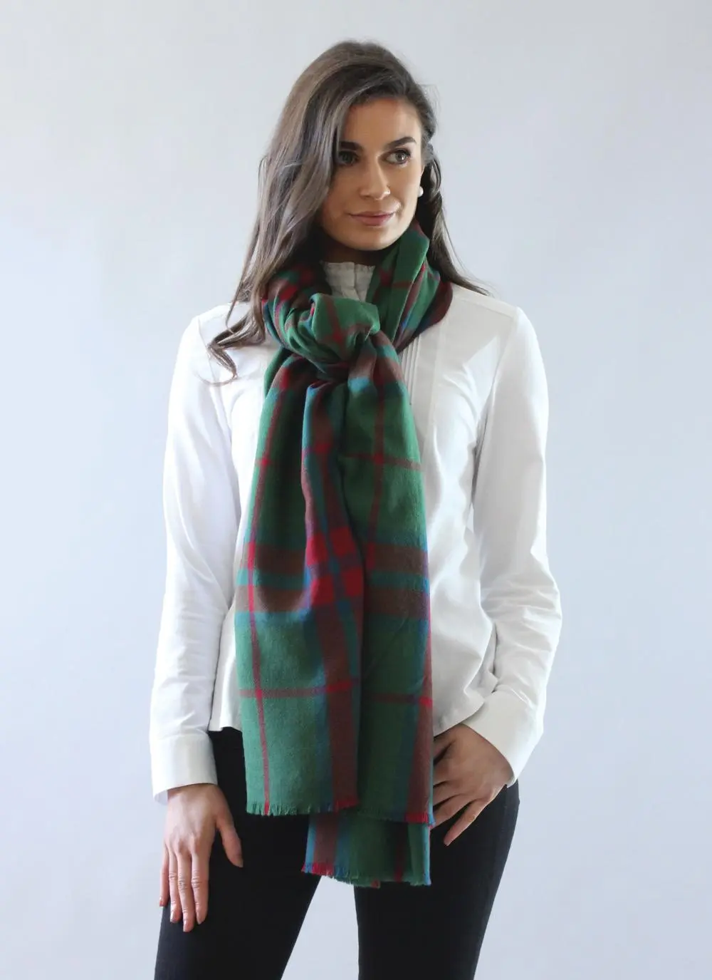 Border Scarf Green Tartan