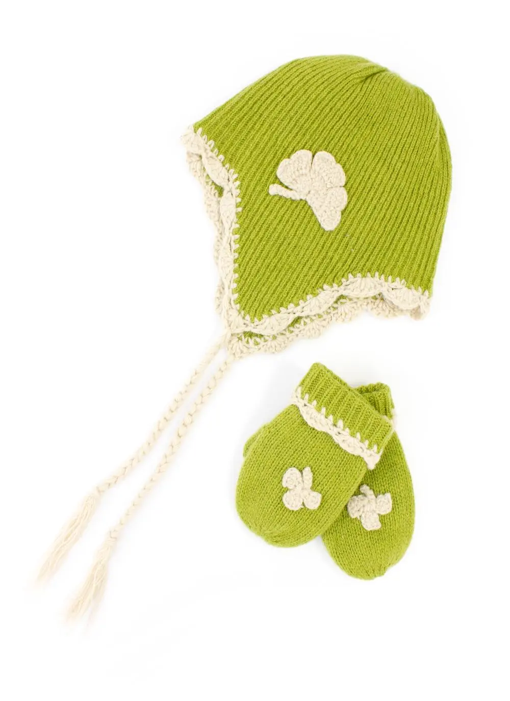 Shamrock Kids Hat and Mitten Set Green 1-2 Years