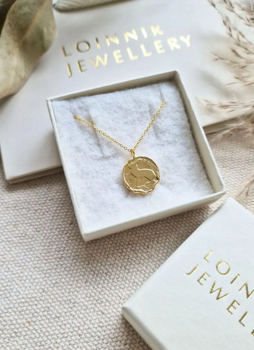 Gold Vermeil Irish 3 Pence Coin Pendant