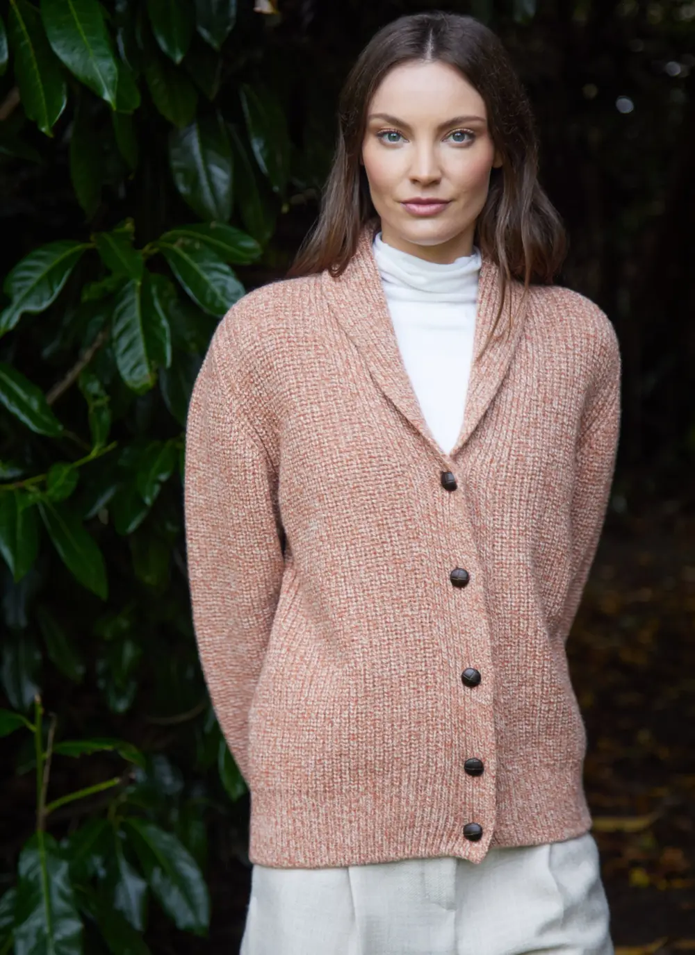 Brona Shawl Collar Ribbed Cardigan