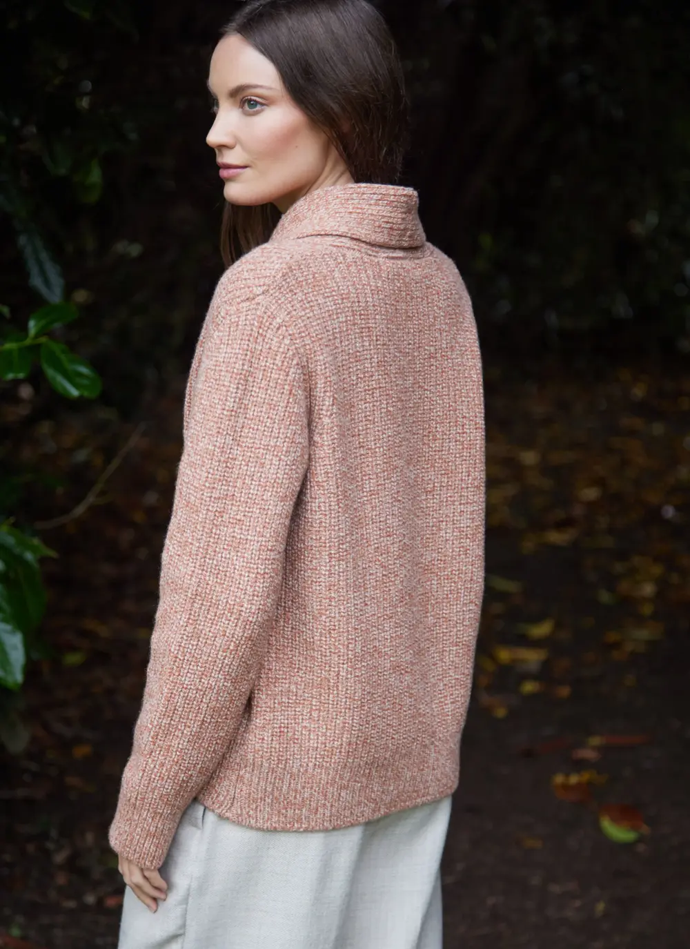 Brona Shawl Collar Ribbed Cardigan