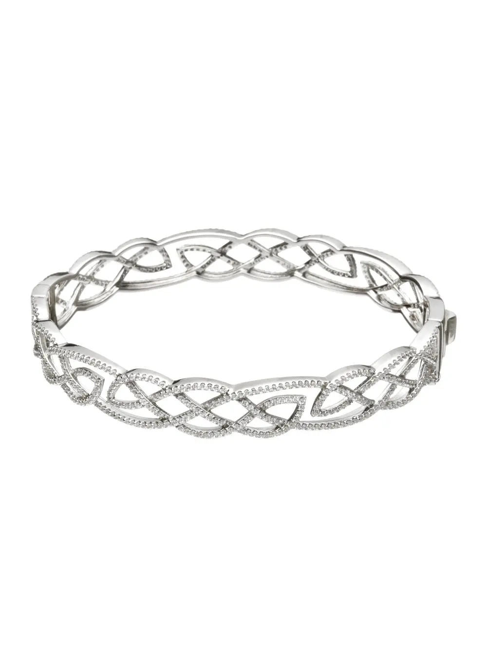 Interlaced Celtic Knot Cubic Zirconia Bangle
