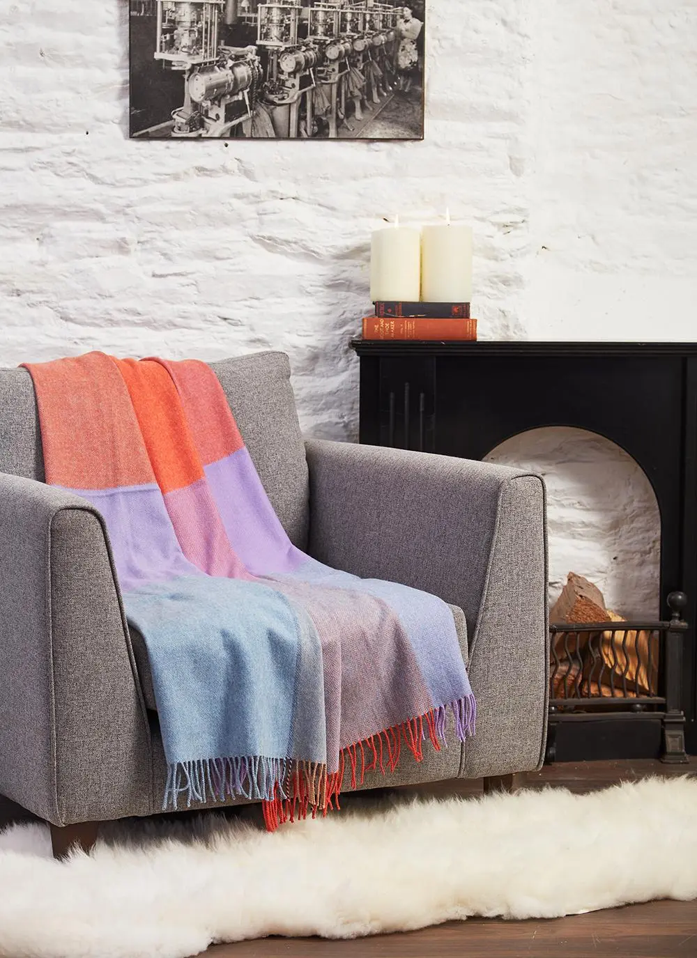 Irish Bug Coral Cashmere Blend Throw