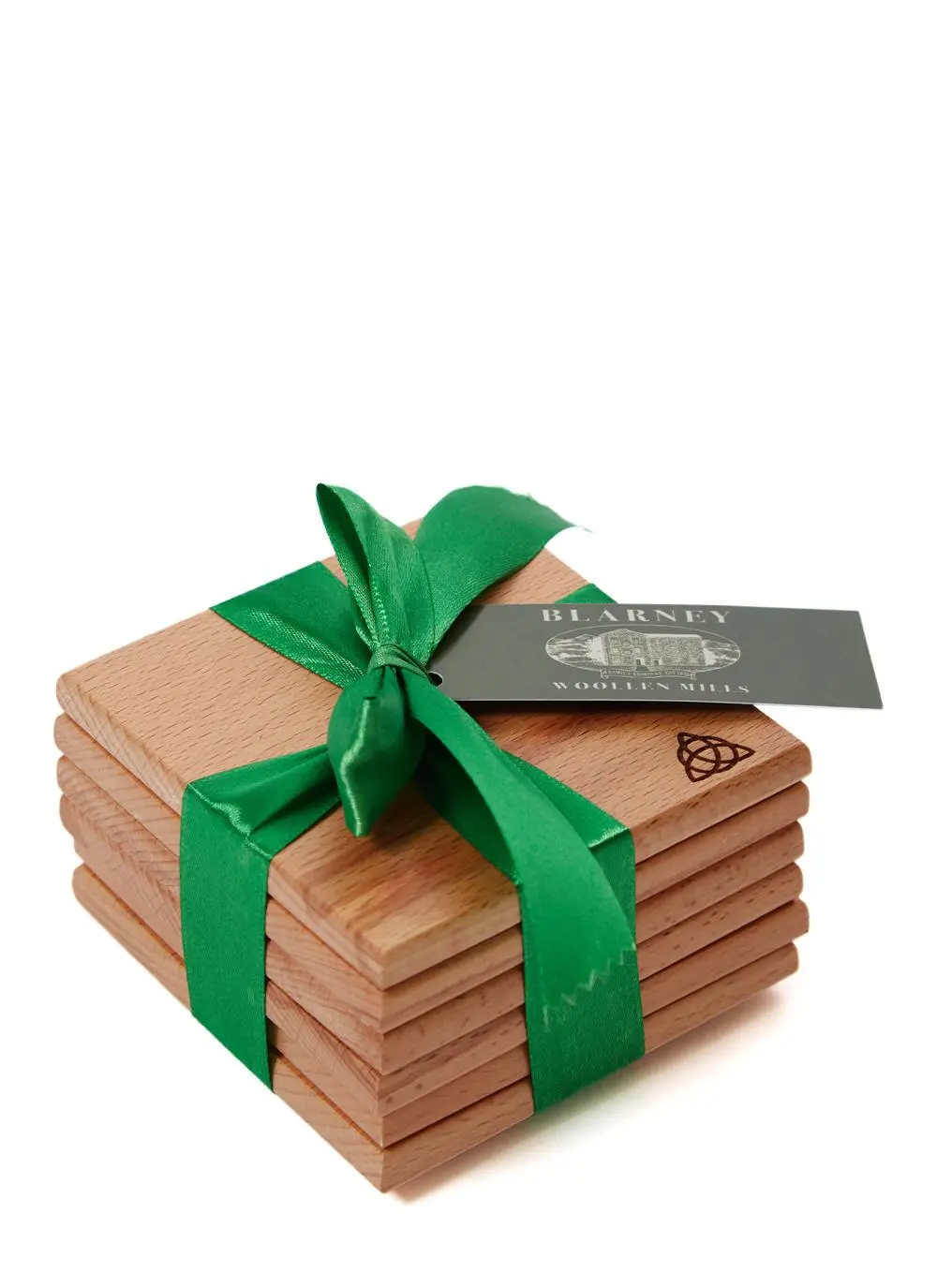 Irish Trinity Knot Beech Coasters Set of 6