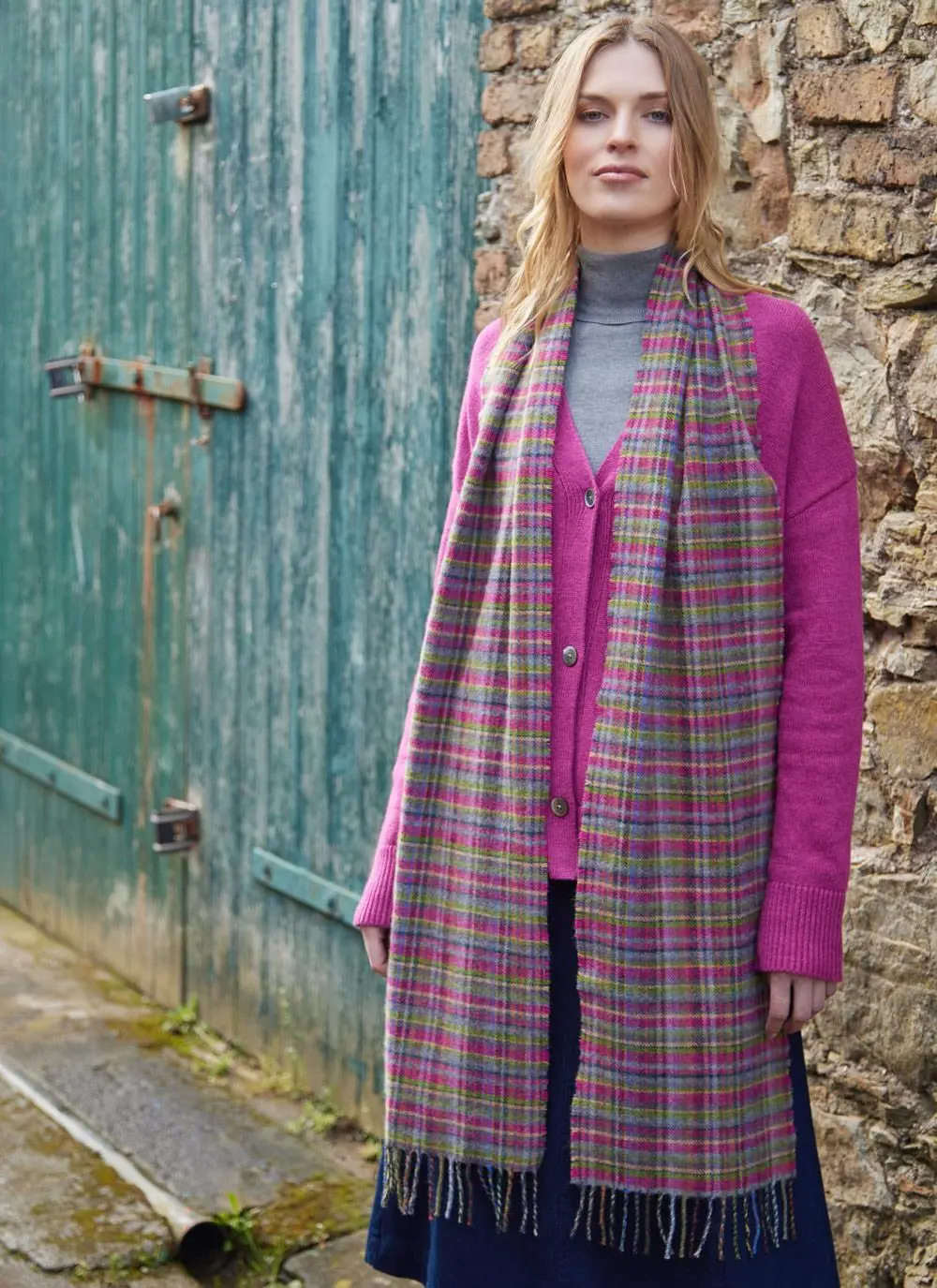 Check Merino Lambswool Scarf