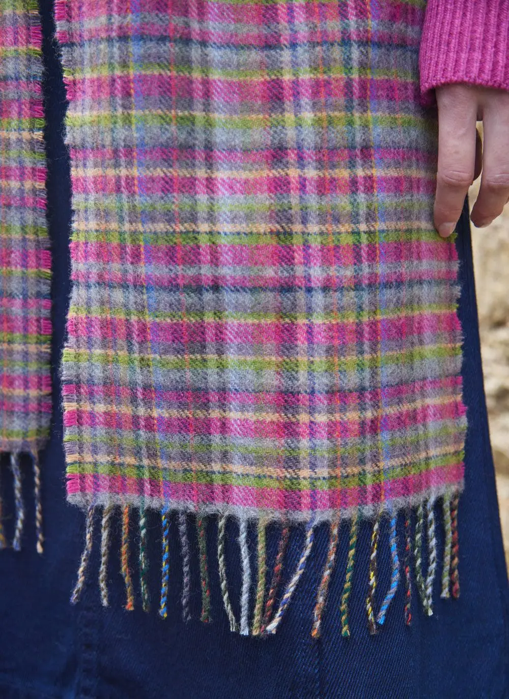 Check Merino Lambswool Scarf