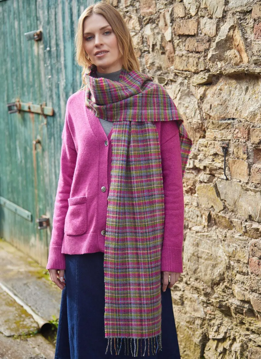 Check Merino Lambswool Scarf