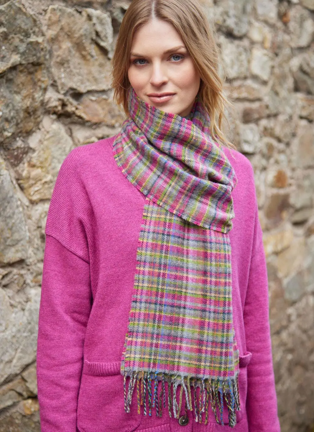 Check Merino Lambswool Scarf