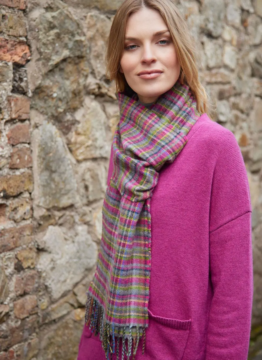Check Merino Lambswool Scarf