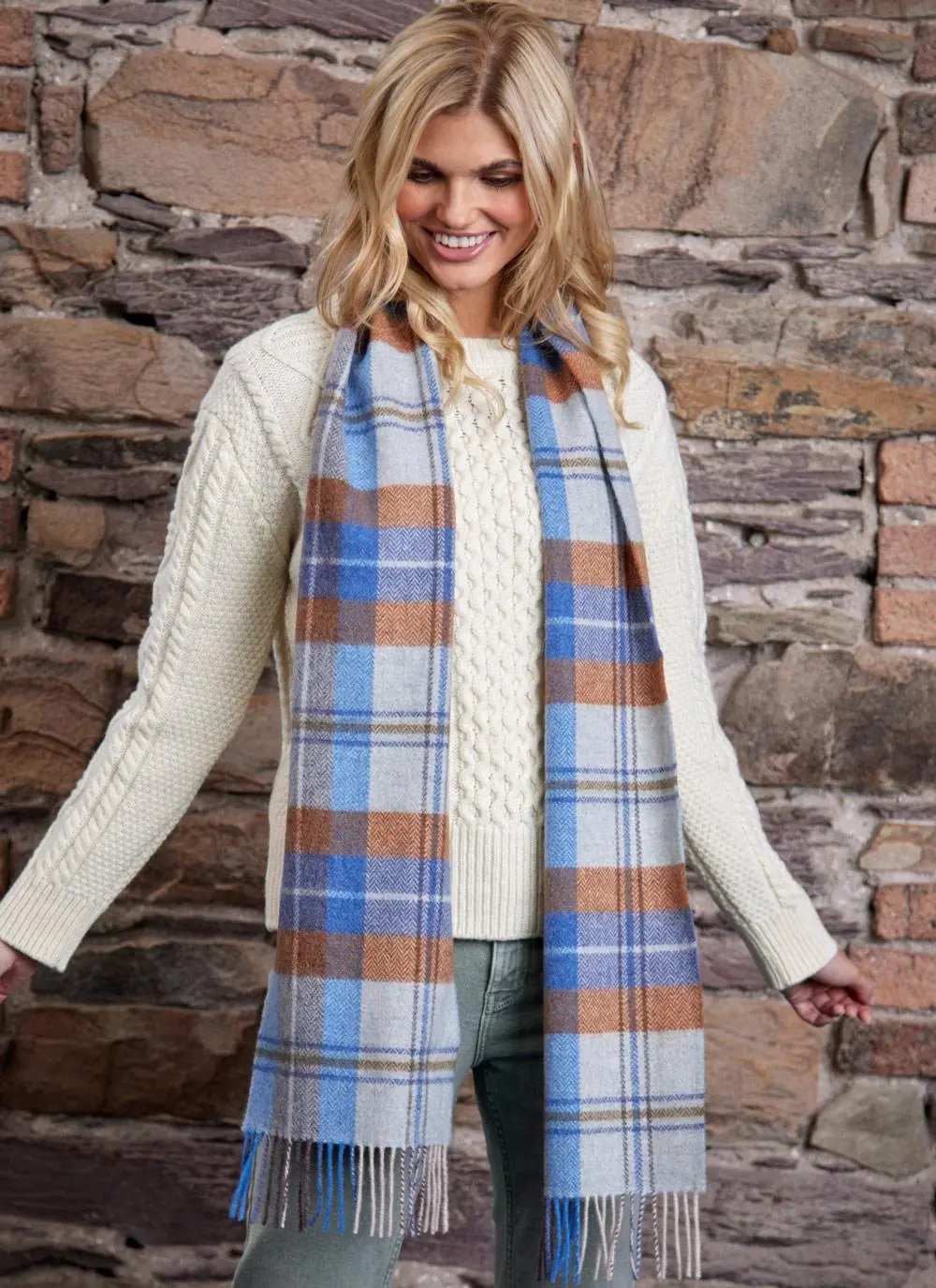 Long Lambswool Fringed Scarf
